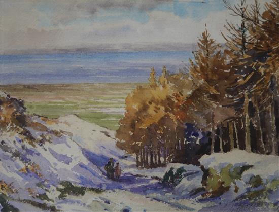 Alexander Carruthers Gould (1870-1948) RBA, RWA Overlooking Porlock Bay 10 x 13in.